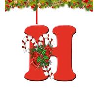 Lot de 26 Lettres décoratives pour Sapin de Noël, pendentifs décoratifs à Suspendre pour Bas de Noël, cheminée, 26 Lettres de l'alphabet réutilisables pour Loisirs créatifs (Rouge-H)