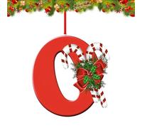 Lot de 26 Lettres décoratives pour Sapin de Noël, pendentifs décoratifs à Suspendre pour Bas de Noël, cheminée, 26 Lettres de l'alphabet réutilisables pour Loisirs créatifs (Rouge-O)