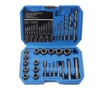 Lot de 26 outils d'extraction d'écrous et d'extraction de boulons robustes comprenant un foret en alliage précis et un adaptateur de retrait de boulons rouillés