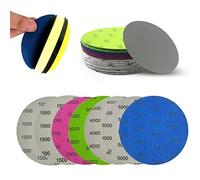 Lot de 26 papiers abrasifs circulaires humides et secs 1000/1500/2000/3000/4000/5000/7000 pour finition de meubles en bois et polissage de voiture