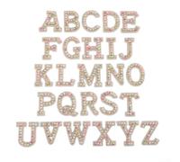 Lot de 26 patchs lettres A-Z en perles et strass à faire soi-même (A) | Ensemble complet de 26 pièces A à Z - Mélange de perles et strass - À repasser ou à coudre - Idéal pour les vestes de mariage