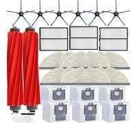 Lot de 26 pièces de rechange pour aspirateur Rob-orock Q7+ Q7 Max+, 2 brosses principales, 6 serpillères, 6 filtres HEPA, 6 brosses latérales, 6 sacs d'aspirateur