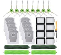 Lot de 26 pièces de rechange pour robot iRobot Roomba j7 (7150) j7+ (7550) i3(3150) i3+ (3550) i4 i6 i6+ (6550) i7(7150) i7+ (7550) i8 i8+ Robot, 2 ensembles de brosses à rouleaux, 8 limes Ters,8