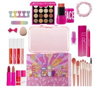 Lot de 26 pinceaux de maquillage - Fard à paupières de différentes couleurs - Gloss à lèvres à plusieurs tons et différents pinceaux de maquillage - Kit imperméable pour mariage, théâtre, séance photo