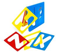 Lot de 26 pochoirs de l'alphabet réutilisables en plastique pour enfants de 3 à 8 ans sur bois, mur, tissu, rocher, tableau noir, 7,6 cm