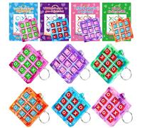 Lot de 26 porte-clés de jeu Tic Tac Toe pour enfants, école, salle de classe, carte d'échange pour tout-petits, garçons et filles, cadeaux de Saint-Valentin, cadeaux de fête, cadeaux de fête, cadeaux