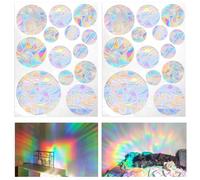 Lot de 26 Suncatcher Sticker PVC Autocollants de Fenêtre à Prisme Rainbow Suncatcher Sticker Suncatcher Anti Collision Arc-en-Ciel Fenêtre pour les Vitres Contre la Collision, Autocollant de Fenêtre