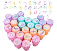 Lot de 26 Tampons à Colorier, Ensemble De Tampons Animaux, Tampons D'Encouragement pour Enfants, Jouets De Tampons à Colorier pour Jeux, Amusement, Bricolage Doodle