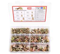 Lot de 260 écrous à riveter à tête plate Assortiment d'écrous à riveter M3 M4 M5 M6 M8 M19 Écrous filetés Rivets Nutsert Écrous aveugles pour rivets Écrous à riveter Plaques métalliques Tubes, etc