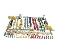 Lot de 260 figurines militaires, mini figurines de soldats, avec soldats, avions, hélicoptères, chars, drapeaux et accessoires