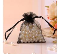 Lot de 260 sachets en organza 10 x 15 cm - Sacs cadeaux avec cordon de serrage - Petits sachets en organza à remplir - Sachets de lavande - Sacs cadeaux pour mariage, fête et Noël (noir)