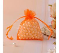 Lot de 260 sachets en organza 10 x 15 cm - Sacs cadeaux avec cordon de serrage - Petits sachets en organza à remplir - Sachets de lavande - Sacs cadeaux pour mariage, fête et Noël (orange)