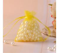 Lot de 260 sachets en organza 10 x 15 cm - Sacs cadeaux avec cordon de serrage - Petits sachets en organza à remplir - Sachets à lavande - Sacs cadeaux pour mariage, fête et Noël (jaune citron)