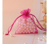Lot de 260 sachets en organza 11 x 16 cm - Sacs cadeaux avec cordon de serrage - Petits sachets en organza à remplir - Sachets à lavande - Sacs cadeaux pour mariage, fête et Noël (rouge rose)