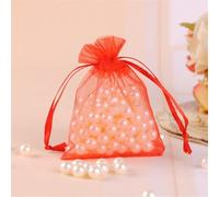 Lot de 260 sachets en organza 11 x 16 cm - Sacs cadeaux avec cordon de serrage - Petits sachets en organza à remplir - Sachets de lavande - Sacs cadeaux pour mariage, fête et Noël (rouge)