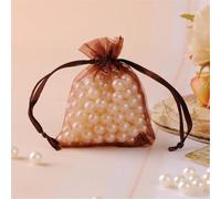 Lot de 260 sachets en organza 11 x 16 cm - Sacs cadeaux avec cordon de serrage - Petits sachets en organza à remplir - Sachets de lavande - Sacs cadeaux pour mariage, fête et Noël (café)