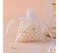 Lot de 260 sachets en organza 11 x 16 cm - Sacs cadeaux avec cordon de serrage - Petits sachets en organza à remplir - Sachets de lavande - Sacs cadeaux pour mariage, fête et Noël (blanc)