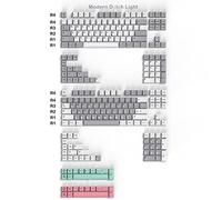 Lot de 264 touches modernes Dolch Light - Profil Cherry - Blanc et gris - Pour claviers mécaniques Cherry MX Gateron