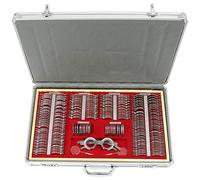 Lot de 266 lentilles optiques - Kit de test d'optométrie - Boîtier d'optométrie avec 266 corrections de verre d'essai - Cadre en métal - Valeurs de dioptrie précises