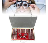 Lot de 266 lentilles optiques - Kit de test d'optométrie - Boîtier d'optométrie avec lentille et étui en aluminium - Valeurs de dioptrie précises
