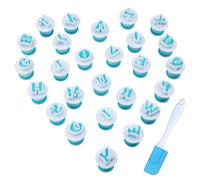 Lot de 26pcs Emporte-Pièce, Lettres Alphabet Découpoirs pour Décoration Pâte à Sucre, Biscuit, Gteau, Ustensiles à Pâtisserie - Pour mariage, anniversaire, fête prénatale avec 1 Grattoir à Beurre