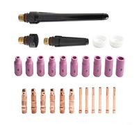 Lot de 27 accessoires pour torche de soudage TIG WP-17 WP-18 WP-26, comprend des buses, des pinces de serrage pour lentille à gaz, des coques en alumine compatibles avec les coques arrière