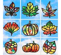 Lot de 27 attrape-soleil en forme de feuille et de citrouille,En papier de soie,Couleur d'automne,Pour fenêtre,Pour enfants,Attrape-soleil pour la Saint-Valentin,Fournitures de décoration de fête