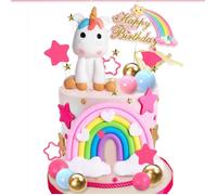 Lot De 27 Décorations De Gâteau Licorne, Arc-En-Ciel Pour Filles, Décorations D'Anniversaire, Licornes Roses, Décorations De[A3393]