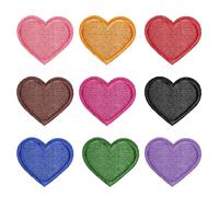 Lot de 27 écussons brodés en forme de cœur - Thermocollants - En forme de cœur - 4,3 x 3,7 cm - Pour vêtements, chapeaux, vestes, jeans, sacs à dos, sacs, bricolage