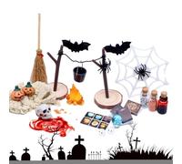Lot de 27 jouets d'horreur d'Halloween avec têtes de crâne de et figurines de chauve-souris | Mini paysage de jardin d'Halloween, accessoires de maison de pour travaux manuels de