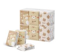 Lot de 27 mouchoirs jetables de poche format voyage - Lot de 27 petits mouchoirs jetables individuels pour sortie, fête de mariage - 3 plis, 8 feuilles (ours)