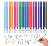 Lot de 27 recharges effaçables avec encre thermosensible - 9 couleurs - 13 cm - En plastique coloré - Compatible avec Legami - Pointe 0,7 mm - Pour étudiants et enseignants