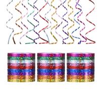 Lot de 27 rouleaux de ruban à paillettes pour anniversaire - 5 mm x 10 m - Multicolore - Pour travaux manuels, emballage cadeau, décoration d'anniversaire