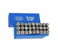 Lot de 27 timbres en métal avec lettres de l'alphabet de 3 à 8 mm - Kit de stamping en métal pour cuir et métal