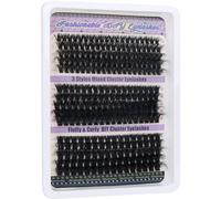 Lot de 270 extensions de cils en grappe de cils DIY - Curl D (60 + 80 + 100D) - Pour débutants, cils artificiels individuels