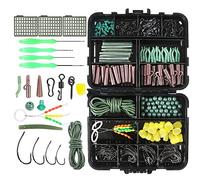 Lot de 275 accessoires de pêche à la carpe comprenant des clips de ligne et des perles, des crochets, des tubes, des émerillons, des bas de ligne d'appât