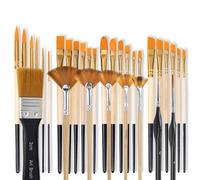 Lot de 28/32 pinceaux pour aquarelle, pochoirs, fineliner pour acrylique, aquarelle, gouaches, peinture à l'huile, fournitures artistiques pour artistes
