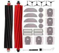 Lot de 28 accessoires de rechange pour Roborock S8 MaxV Ultra, pièces de rechange pour Roborock S8 MaxV Ultra, 2 brosses à rouleau, 4 filtres, 6 brosses latérales, 8 lingettes, 6 sacs à poussière, 1