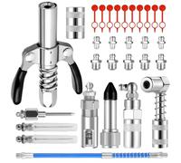 Lot de 28 Adaptateurs de Pistolet à Graisse - Coupler G - avec Tuyau de 30 cm et Embout de Presse à Graisse - 8 Types - pour Tous Les Types de Graisses