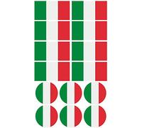 Lot de 28 Autocollants Drapeau de l'Italie, Convient pour Vélos, Motos, Accessoires, Résistant au Micro-Ondes et Lave-Vaisselle, Utilisable sur Verre, Métal, Bois, Porcelaine, Plastique, Italie
