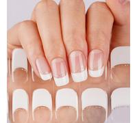 Lot De 28 Bandelettes À Ongles Gel Semi-Durcies À Paillettes Fines Et Douces, Avec Lampe Uv/Led Requise Pour Manucure Française (Ligne Chic)