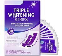 Lot De 28 Bandes De Blanchiment Des Dents Violettes Pour Correction De La Couleur,Teeth Whitening Strips,Application Sèche Et Humide,Neutralisation Instantanée De La Couleur,Protège L'émail Des Dents