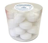 Lot de 28 bougies flottantes - Diamètre 5 cm - 5,5 heures de durée - Couleur blanche - Cereria Di Giorgio