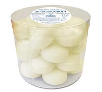 Lot de 28 bougies flottantes - Diamètre 5 cm - 5,5 heures de durée - Couleur crème - Cereria Di Giorgio