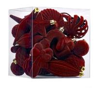 Lot de 28 boules de Noël floquées avec boucles de suspension pour décoration de vacances dans les maisons, les hôtels et les lieux d'événement (marron foncé)