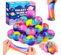 Lot de 28 boules de slime en forme de galaxie extensibles, non collantes, sans désordre pour enfants, mini jouets anti-stress pour filles et garçons - Récompense en classe, fournitures de fête, sacs à