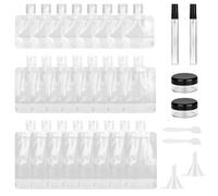 Lot de 28 bouteilles de voyage à remplir, portables et anti-fuites, pour le lavage du corps, le shampoing et les produits de soins de la peau