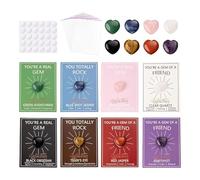 Lot de 28 cartes de vœux de Saint-Valentin pour salle de classe et école avec pierres précieuses en, cartes de Saint-Valentin en forme de cœur | Cadeaux de fête d'anniversaire pour