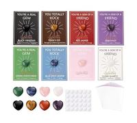 Lot de 28 cartes d'échange, pour, avec pierres de, cristaux en forme de cœur avec cartes pour la Saint Valentin, système de récompense maternelle