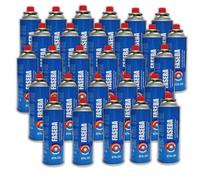 Lot de 28 cartouches de gaz pour camping CP250 227 g avec système de sécurité. Idéal pour cuisinières portables, chalumeaux, brûleurs. Bouteille de camping portable à gaz.